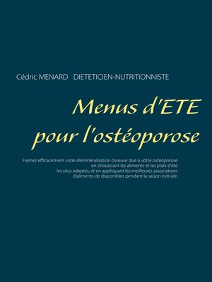 cover image of Menus d'été pour l'ostéoporose
